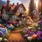 5D Diamond Painting Kit for Adults Beginners,DIY House Flower Paint by Diamond Art Kits,Suitability Friends Full Round Drill Diamonds Dots Gem Art